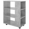 vidaXL Storage Cabinet Concrete gray Engineered wood Rollable