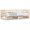 vidaXL Day Bed Natural Pine Solid Pine Wood Full Adjustable Armrests