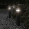 vidaXL Outdoor Floor Lamp Set of 3 Black Die-cast Aluminum, Polycarbonate