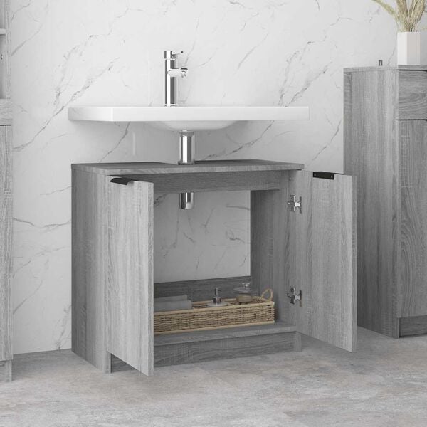 vidaXL Bathroom Cabinet Grey Sonoma Engineered wood Medium