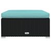 vidaXL Garden Lounge Set Black, Water blue PE rattan Modular