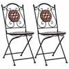 vidaXL Garden Chair Set of 2 Brown, Black, Cream