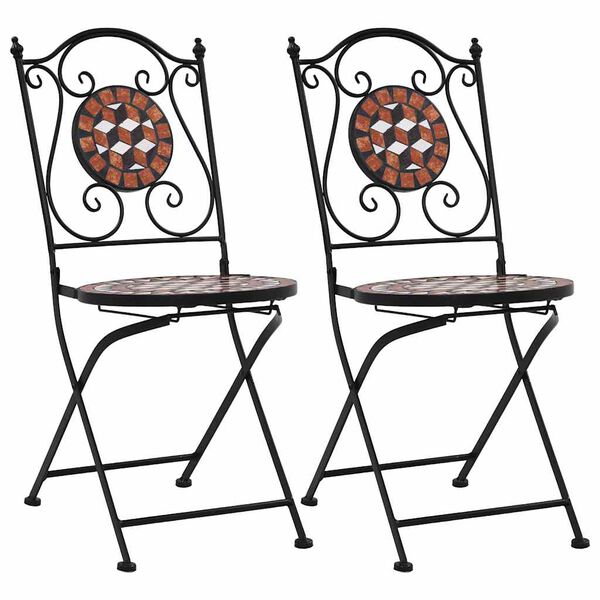 vidaXL Garden Chair Set of 2 Brown, Black, Cream