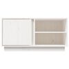 vidaXL TV Cabinet White Solid Pine Wood 31.5 x 13.8 x 15.9 in TV Cabinet