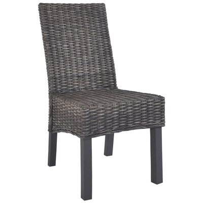 vidaXL Dining Chairs 6 pcs Brown Kubu Rattan and Mango Wood (3x246655)