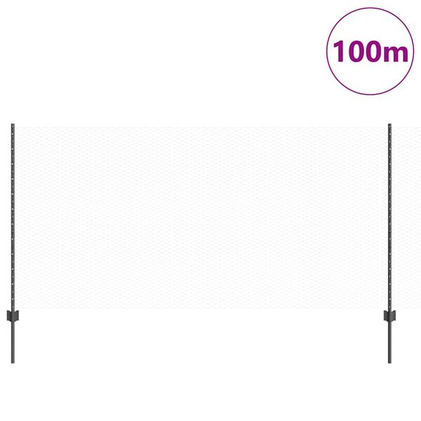 vidaXL Fence and Post Grey 3.94 x 328.08 ft Steel