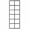 vidaXL Sliding Door ESG Glass and Aluminum 29.9"x80.7" Black