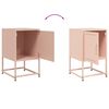 vidaXL Bedside Cabinet Set of 2 Pink Steel Medium Bedside Cabinet