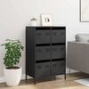 vidaXL Highboard Black Cold-rolled steel 26.8 x 15.4 x 40.0 in Highboard