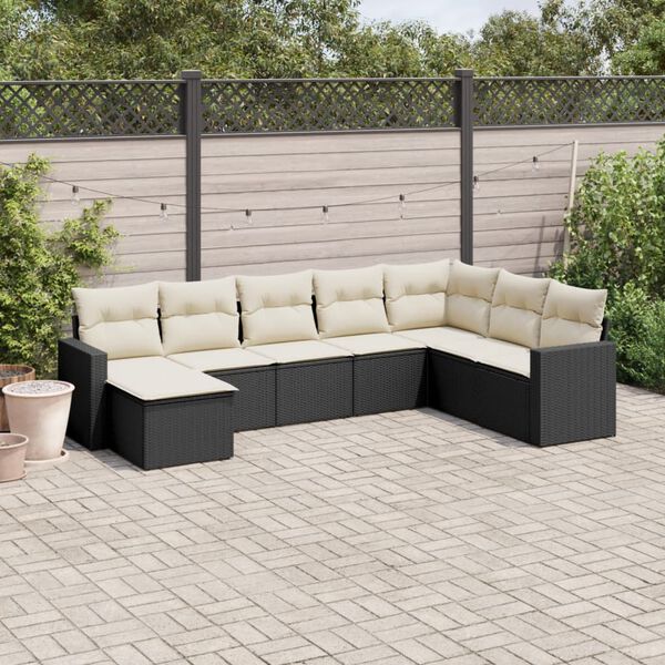 vidaXL Garden Sofa Set Black Poly Rattan Large Modular Garden Sofa Set