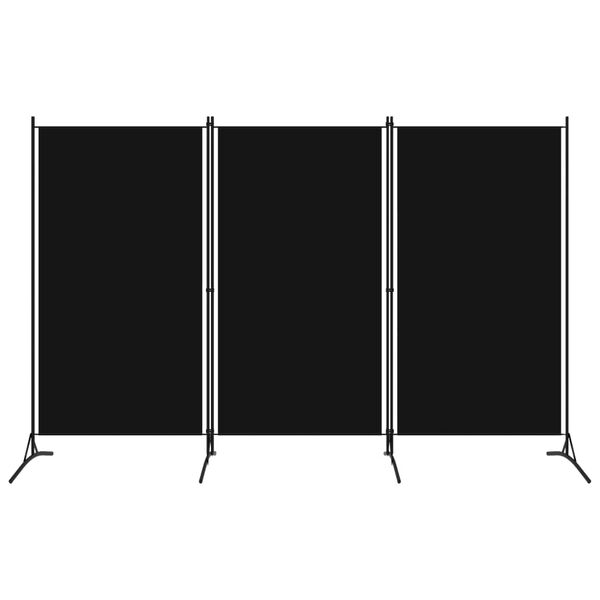vidaXL 3-Panel Room Divider Black 102.4"x70.9" Fabric
