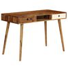 vidaXL Writing Desk Brown and White Solid Acacia Wood