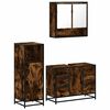 vidaXL Bathroom Furniture Set Smoked Oak Engineered wood, metal, glass