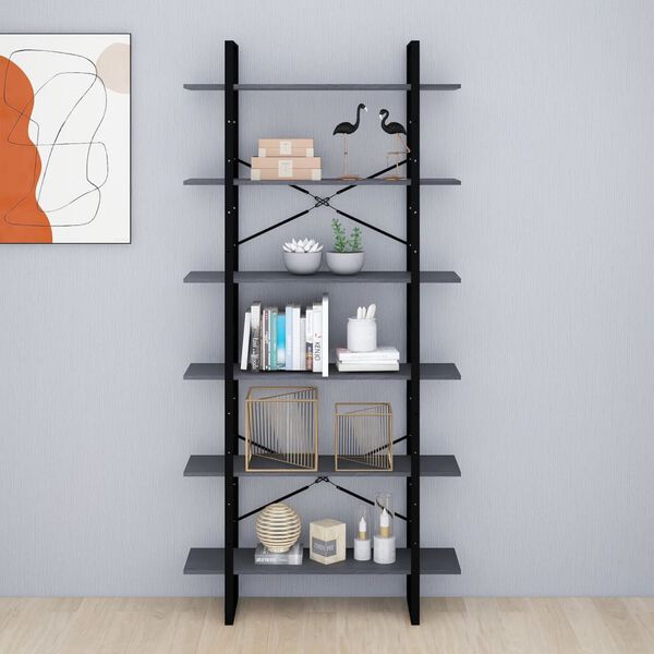 vidaXL High Cabinet Grey Solid pine wood, metal Large High Cabinet