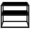 vidaXL Console Table Black Tempered glass, Powder-coated steel