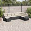 vidaXL Garden Sofa Set Black PE rattan Large Adjustable Armrests