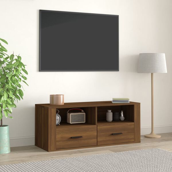 vidaXL TV Cabinet Brown Oak Engineered Wood Medium TV Cabinet
