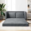 vidaXL Floor Sofa Bed Dark Grey Velvet Compact