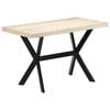 vidaXL Dining Table White and black Solid mango wood, steel