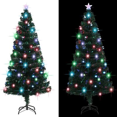 vidaXL Artificial Christmas Tree with Stand/LED 5 ft Fiber Optic