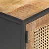 vidaXL TV Cabinet Natural Wood Solid Mango Wood, Natural Cane, Iron Medium
