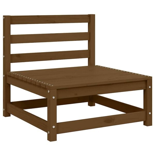 vidaXL Middle Sofa Honey brown Solid pine wood Small Modular