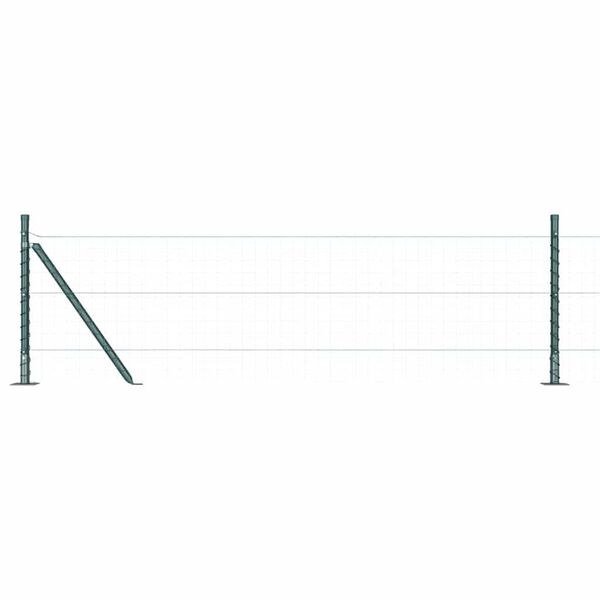 vidaXL Fence Posts Manual 13 pcs Green Ø32mm 70 cm Galvanized steel
