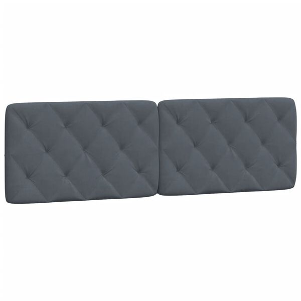 vidaXL Headboard Cushion Dark Grey Velvet (100% polyester) Queen Size