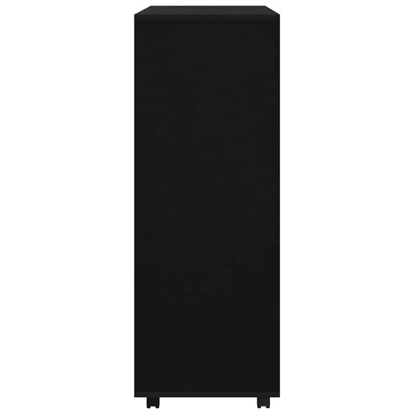 vidaXL Wardrobe Black Engineered Wood Medium Wardrobe Rectangular