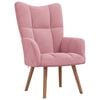 vidaXL Relaxing Chair With Stool Pink