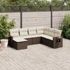 vidaXL Garden Sofa Set Brown, Cream White