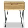 vidaXL Bedside Cabinet Natural teak Solid teak wood, wrought iron Medium