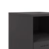 vidaXL Bedside Cabinet Black Steel Medium Bedside Cabinet Rectangular