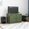 vidaXL TV Cabinet Olive green Cold-rolled steel 26.4 x 15.4 x 17.3 in