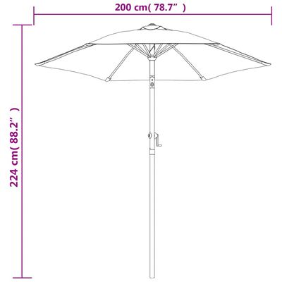 vidaXL Parasol Terracotta 78.7"x88.2" Aluminum