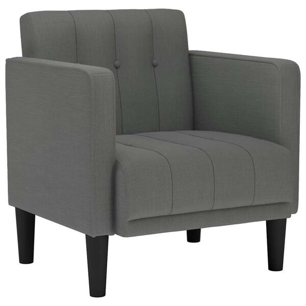 vidaXL Sofa Chair Dark grey Polyester fabric, Plywood, Foam, Spring Single