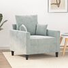 vidaXL Sofa Chair Light grey Velvet (100% polyester), metal, textilene