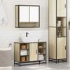 vidaXL Bathroom Furniture Set Sonoma Oak Engineered Wood, Metal, Glass
