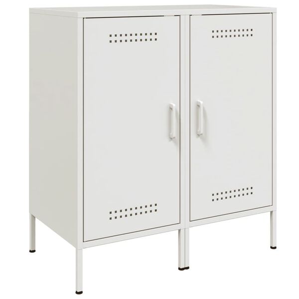 vidaXL Sideboard Set of 2 White Cold-rolled steel Medium