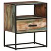 vidaXL Bed Cabinet Multicolor Recycled mixed wood and iron Bed Cabinet