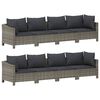 vidaXL Garden Lounge Set Grey PE rattan Large Modular