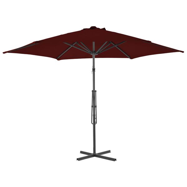 vidaXL Garden Parasol Bordeaux Red Fabric Medium Rotatable