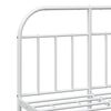 vidaXL Bed Frame White Powder-Coated Steel Double Bed Frame