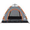 vidaXL Camping Tent 3-Person Gray and Orange Quick Release