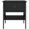 vidaXL Bedside Table Black Engineered wood 15.7 in x 16.5 in x 17.7 in