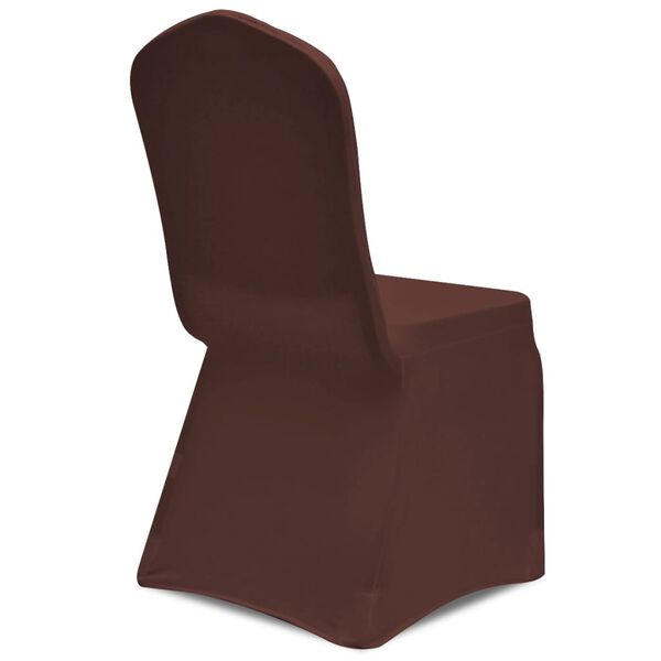 vidaXL Chair Cover Set of 4 Brown Polyester: 90%, Elastane: 10%