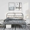 vidaXL Bed Frame Black Powder-Coated Steel Full Bed Frame Rectangular