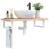vidaXL Basin Shelf Wall Mounted Steel and Solid Wood Oak