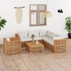 vidaXL 7 Piece Patio Lounge Set with Cream Cushion Solid Teak Wood