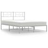 vidaXL Bed Frame White Powder-Coated Steel 47.2 x 78.7 in Durable